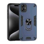 For Samsung Galaxy A04e Shockproof Metal Ring Holder Phone Case(Blue)