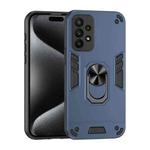 For Samsung Galaxy A23 Shockproof Metal Ring Holder Phone Case(Blue)