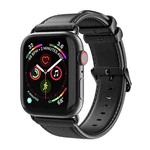 For Apple Watch Ultra 49mm DUX DUCIS Business Genuine Leather Watch Strap(Black)