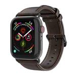 For Apple Watch Series 8 45mm DUX DUCIS Business Genuine Leather Watch Strap(Coffee)