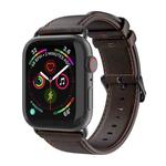 For Apple Watch Series 7 45mm DUX DUCIS Business Genuine Leather Watch Strap(Coffee)