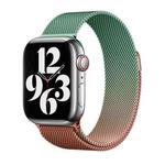 For Apple Watch Series 8 45mm Milan Gradient Loop Magnetic Buckle Watch Band(Orange Green)