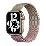 For Apple Watch Series 7 45mm Milan Gradient Loop Magnetic Buckle Watch Band(Gold Light Pink)