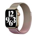 For Apple Watch Series 5 44mm Milan Gradient Loop Magnetic Buckle Watch Band(Gold Light Pink)