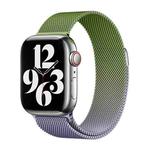 For Apple Watch Series 3 38mm Milan Gradient Loop Magnetic Buckle Watch Band(Purple Green)