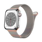 For Apple Watch Series 9 41mm Two Color Milanese Loop Magnetic Watch Band(Starlight Orange)