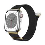 For Apple Watch 38mm Two Color Milanese Loop Magnetic Watch Band(Black Gold)