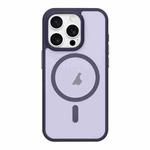 For iPhone 15 Pro Metal Button Skin Feel Matte MagSafe Shockproof Phone Case(Purple)