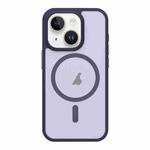 For iPhone 15 Metal Button Skin Feel Matte MagSafe Shockproof Phone Case(Purple)