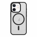 For iPhone 12 Metal Button Skin Feel Matte MagSafe Shockproof Phone Case(Black)