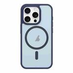 For iPhone 12 Pro Metal Button Skin Feel Matte MagSafe Shockproof Phone Case(Dark Blue)