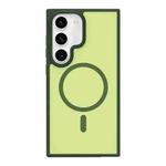 For Samsung Galaxy S21 5G Metal Button Skin Feel Matte MagSafe Shockproof Phone Case(Green)