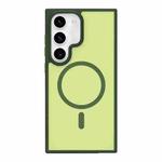 For Samsung Galaxy S23 5G Metal Button Skin Feel Matte MagSafe Shockproof Phone Case(Green)