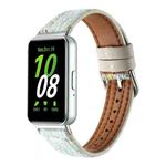 For Samsung Galaxy Fit 3 Woolen Leather Watch Band(Light Green)