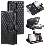 For Samsung Galaxy S23 Ultra 5G Glitter Lattice Zipper Wallet Leather Phone Case(Black)