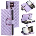 For Samsung Galaxy S24 Ultra 5G Glitter Lattice Zipper Wallet Leather Phone Case(Purple)