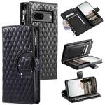 For Google Pixel 7 5G Glitter Lattice Zipper Wallet Leather Phone Case(Black)