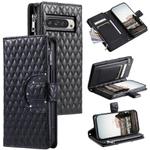 For Google Pixel 10 Pro XL Glitter Lattice Zipper Wallet Leather Phone Case(Black)