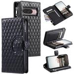 For Google Pixel 10 / 10 Pro Glitter Lattice Zipper Wallet Leather Phone Case(Black)