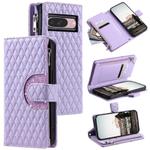 For Google Pixel 10 / 10 Pro Glitter Lattice Zipper Wallet Leather Phone Case(Purple)