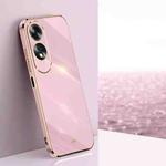 For OPPO A60 4G XINLI Straight 6D Plating Gold Edge TPU Phone Case(Cherry Purple)