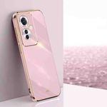 For OPPO Reno11 F XINLI Straight 6D Plating Gold Edge TPU Phone Case(Cherry Purple)