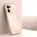 For OPPO Reno13 F 5G Global XINLI Straight Edge 6D Electroplate TPU Phone Case(Pink)