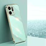 For OPPO Reno14 5G Global XINLI Straight Edge 6D Electroplate TPU Phone Case(Mint Green)
