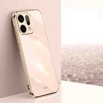 For OPPO Reno14 5G Global XINLI Straight Edge 6D Electroplate TPU Phone Case(Pink)