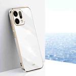 For OPPO Reno14 5G Global XINLI Straight Edge 6D Electroplate TPU Phone Case(White)