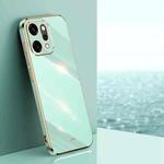 For OPPO Reno14 Pro 5G Global XINLI Straight Edge 6D Electroplate TPU Phone Case(Mint Green)
