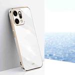 For OPPO Reno14 Pro 5G Global XINLI Straight Edge 6D Electroplate TPU Phone Case(White)
