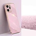 For OPPO Reno14 Pro 5G Global XINLI Straight Edge 6D Electroplate TPU Phone Case(Cherry Purple)