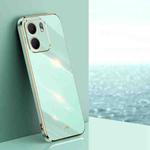 For OPPO A5X 5G Global XINLI Straight Edge 6D Electroplate TPU Phone Case(Mint Green)