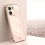 For OPPO A5X 5G Global XINLI Straight Edge 6D Electroplate TPU Phone Case(Pink)
