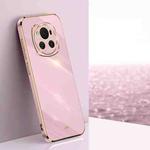 For Honor Magic6 5G XINLI Straight 6D Plating Gold Edge TPU Phone Case(Cherry Purple)