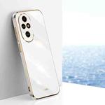 For Honor 200 Pro XINLI Straight 6D Plating Gold Edge TPU Phone Case(White)