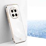 For Honor Magic7 Pro XINLI Straight 6D Plating Gold Edge TPU Phone Case(White)