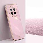 For Realme 12+ XINLI Straight 6D Plating Gold Edge TPU Phone Case(Cherry Purple)