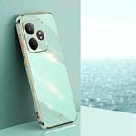 For Realme GT Neo6 XINLI Straight Edge 6D Electroplate TPU Phone Case(Mint Green)