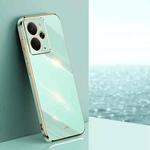 For Realme 14 5G Global XINLI Straight Edge 6D Electroplate TPU Phone Case(Mint Green)