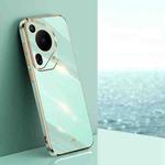 For Huawei Pura 70 Ultra XINLI Straight 6D Plating Gold Edge TPU Phone Case(Mint Green)