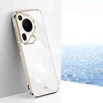 For Huawei Pura 70 Ultra XINLI Straight 6D Plating Gold Edge TPU Phone Case(White)