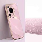 For Huawei Pura 70 Ultra XINLI Straight 6D Plating Gold Edge TPU Phone Case(Cherry Purple)