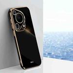 For Huawei Pura 70 Ultra XINLI Straight 6D Plating Gold Edge TPU Phone Case(Black)