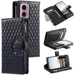 For Motorola Moto G24 Glitter Lattice Zipper Wallet Leather Phone Case(Black)