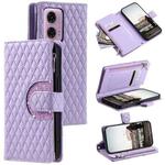 For Motorola Moto G24 Glitter Lattice Zipper Wallet Leather Phone Case(Purple)