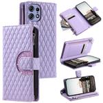 For Motorola Edge 50 Pro Glitter Lattice Zipper Wallet Leather Phone Case(Purple)