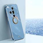 For OPPO Find X7 5G XINLI Straight Edge 6D Electroplate TPU Phone Case with Ring Holder(Celestial Blue)