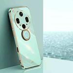 For OPPO Find X8 Ultra XINLI Straight Edge 6D Electroplate TPU Phone Case with Ring Holder(Mint Green)